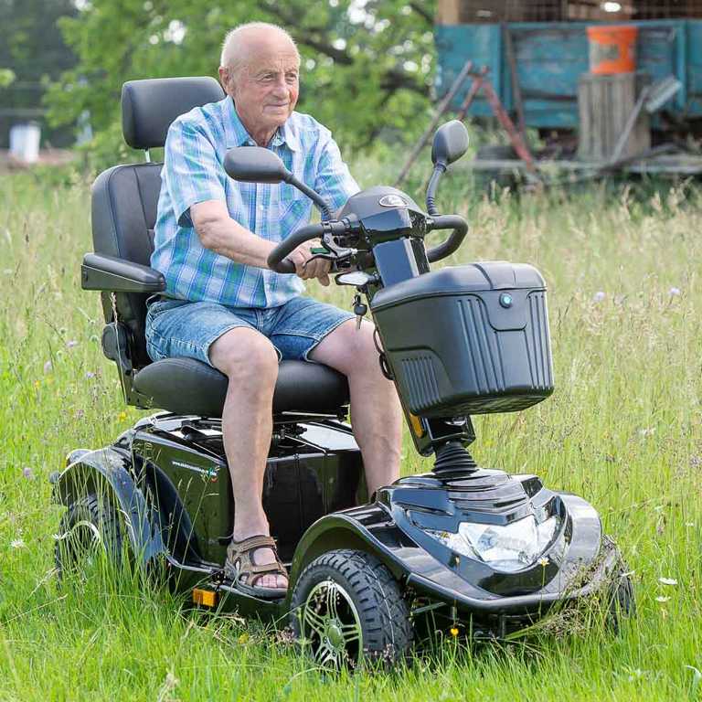 Elektrofahrzeug 4 Rad schwarz in Feld